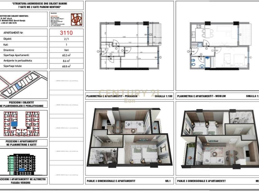 OFROHET PAGESE ME KESTE ! Shitet apartament 1+1 në Rezidencën "Blue Horizon" , Qerret!