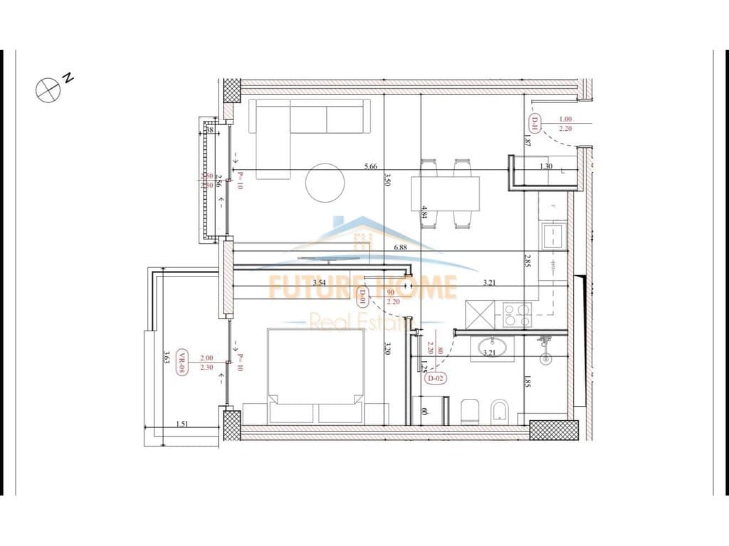 Shitet,Apartament 1+1, Rezidenca Almar,Mali i Robit 3