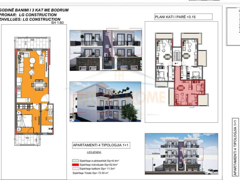 Shitje, Apartament 1+1, Korçë
