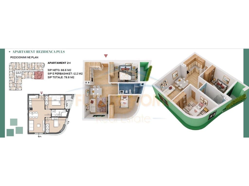 Shitet, Apartament, 2+1, Rezidenca Puls, Rruga e Dibres