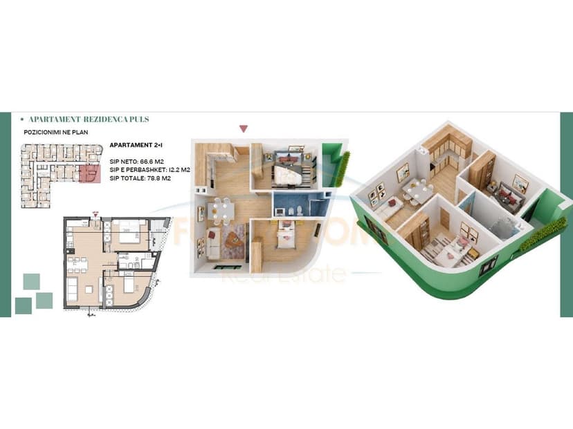 Shitet, Apartament, 2+1, Rezidenca Puls, Rruga e Dibres 1