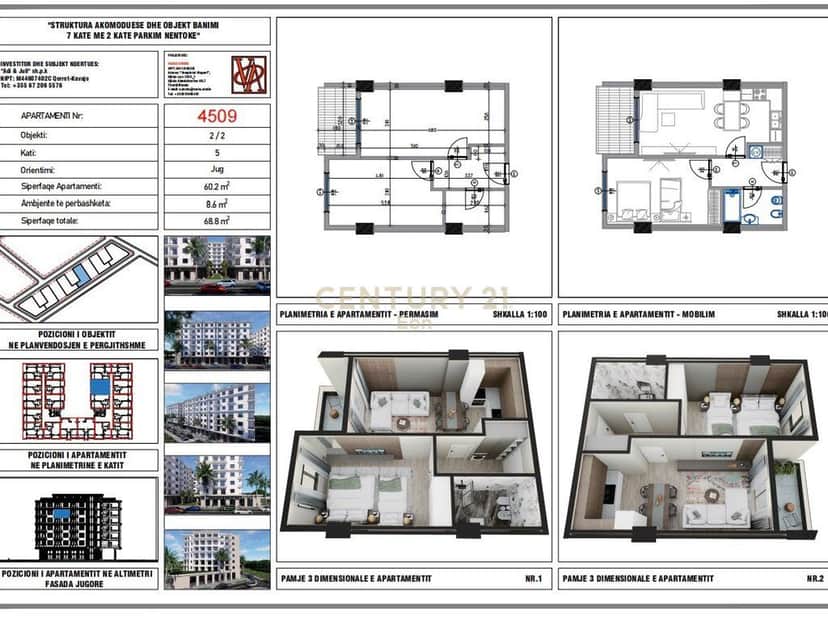Shitet apartament 1+1 në Rezidencën "Blue Horizon" , Qerret – Pagesë me Këste ! 1
