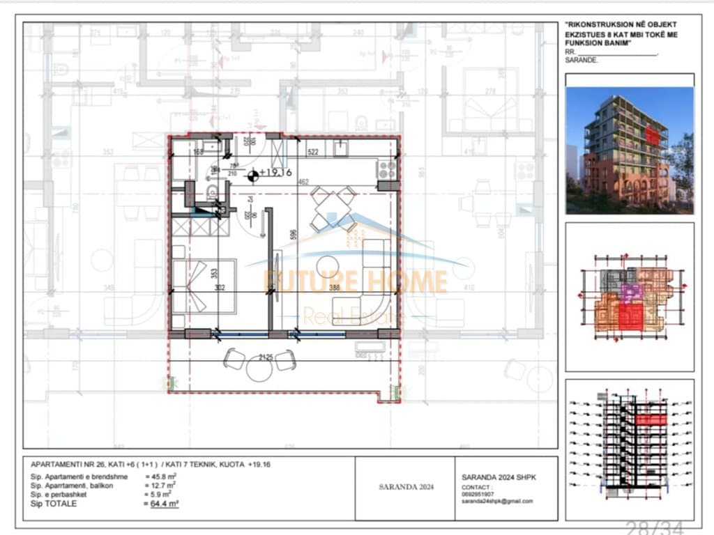 Shitet Apartament 1+1, me pamje nga deti, Sarande. 3