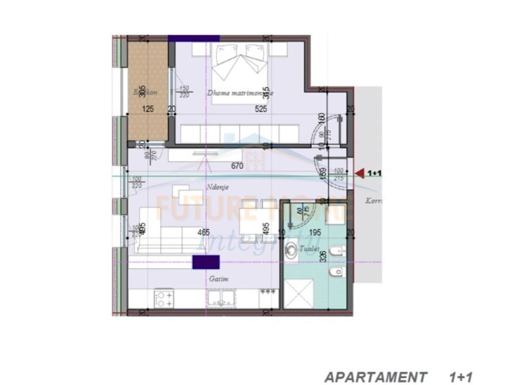 Shitet, Apartament 1+1, Tirana Entry 3, Tiranë. 2