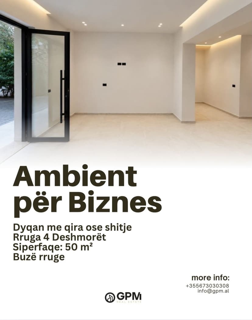 Në Rrugën 4 Dëshmorët, ky ambient prej 50 m², i sapo rikonstruktuar dhe buzë rruge, është një mundësi ideale për ta kthy 1