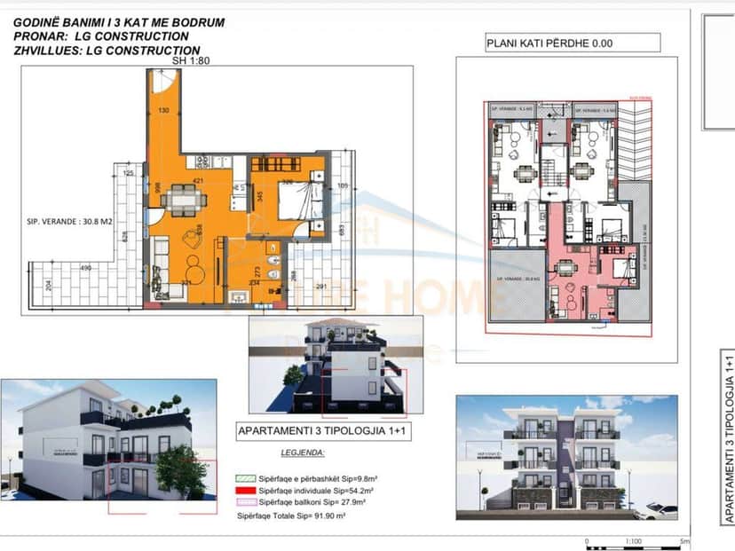 Shitje, Apartament 1+1, Korçë