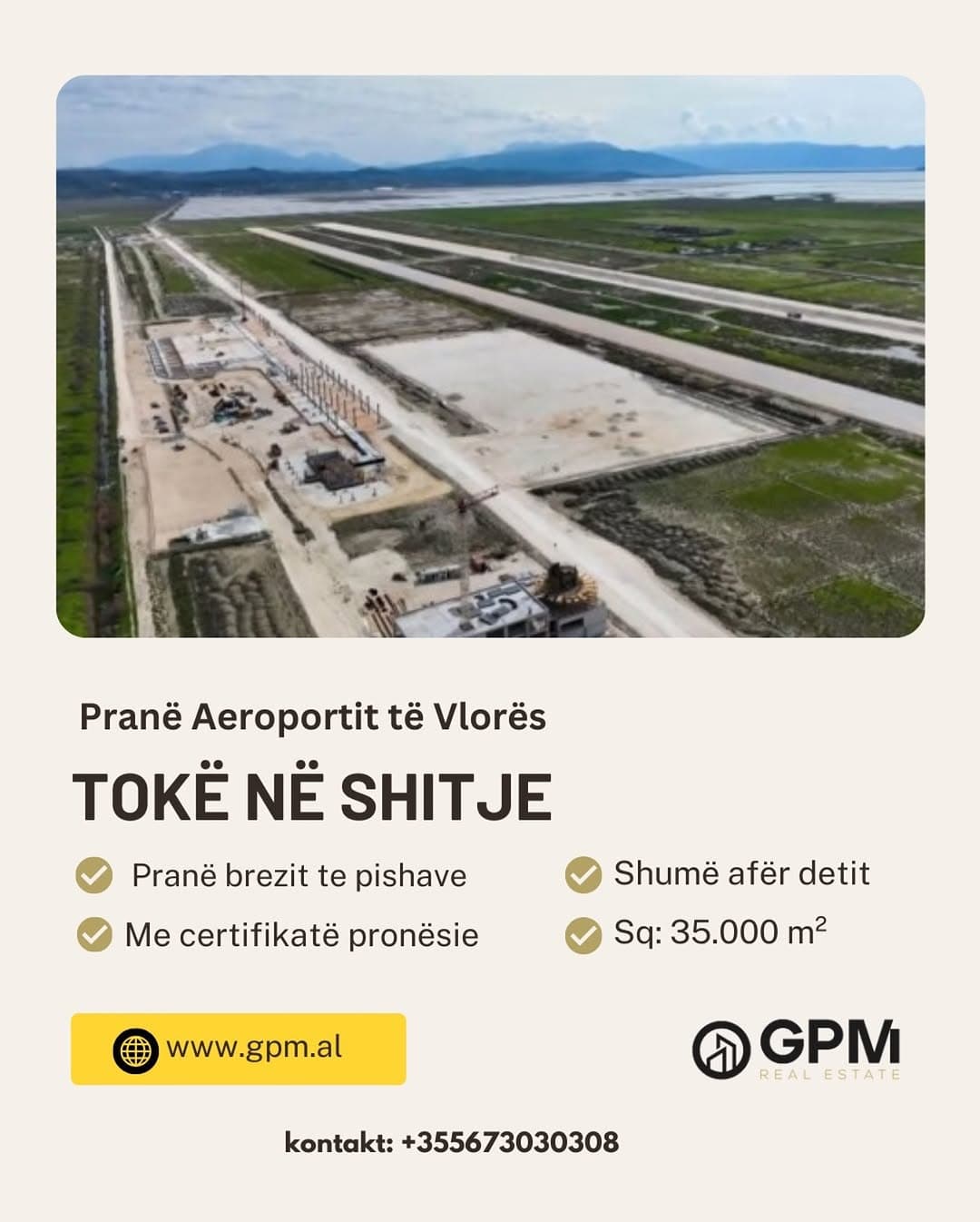 Toke ne shitje prane aeroportit te Vlores 2