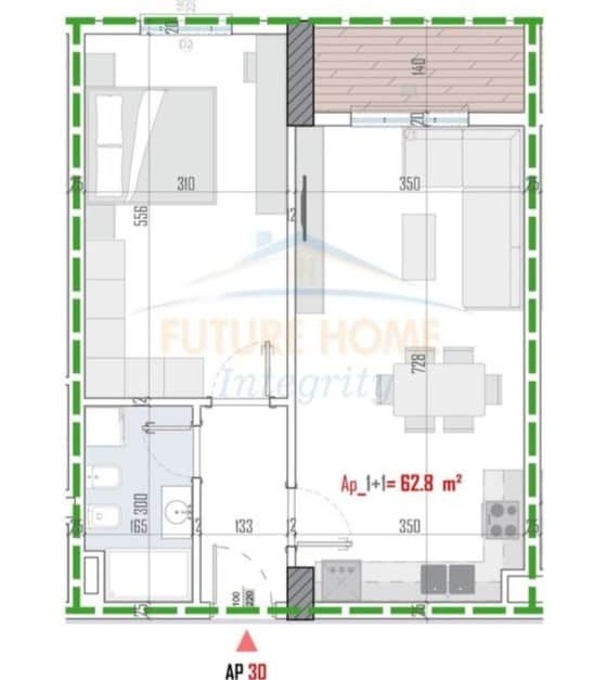 Shitet, Apartament 1+1, ALB AS Residence, Tiranë. 1